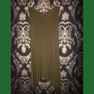 Olive green dress.